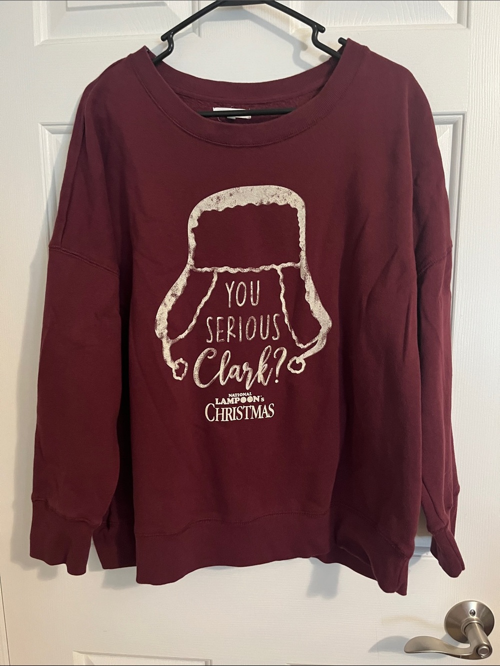 You Serious Clark? Maroon Graphic Sweatshirt Maurices Women’s XXL